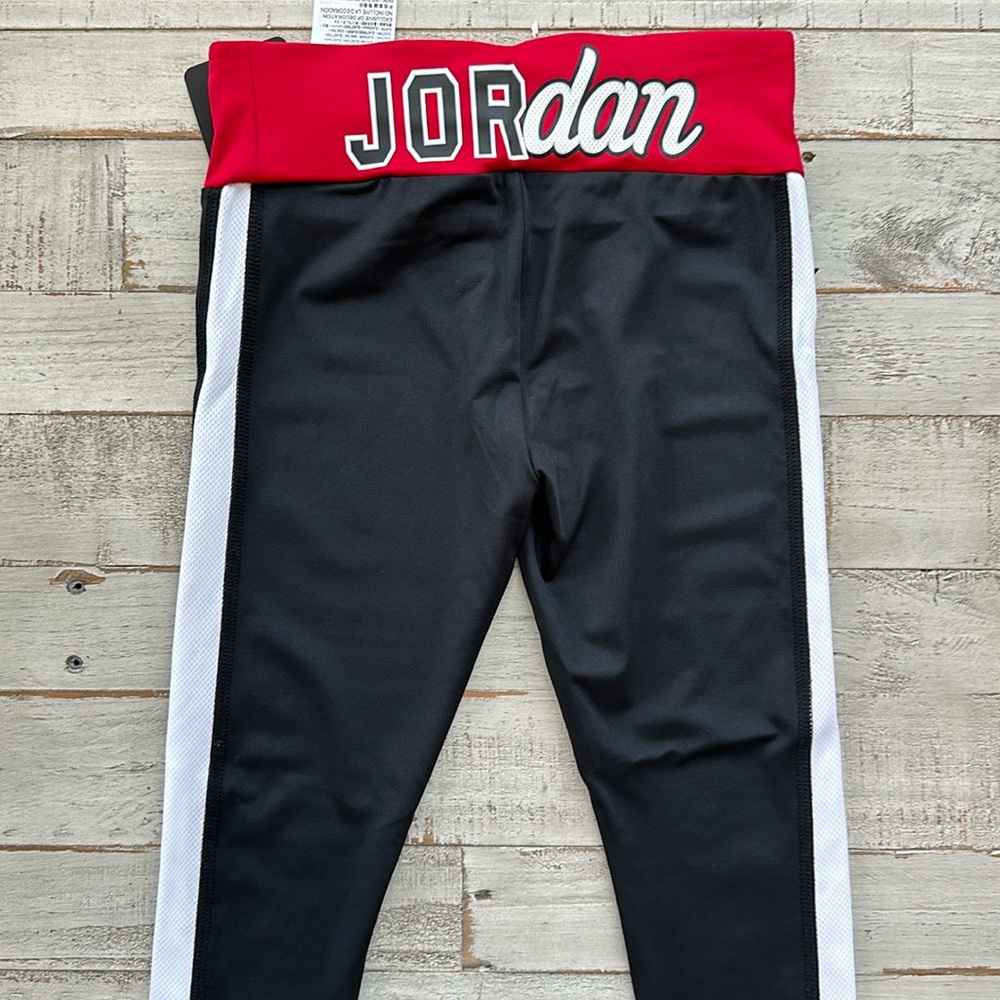 Jordan Girls Red and Black Leggings NWT